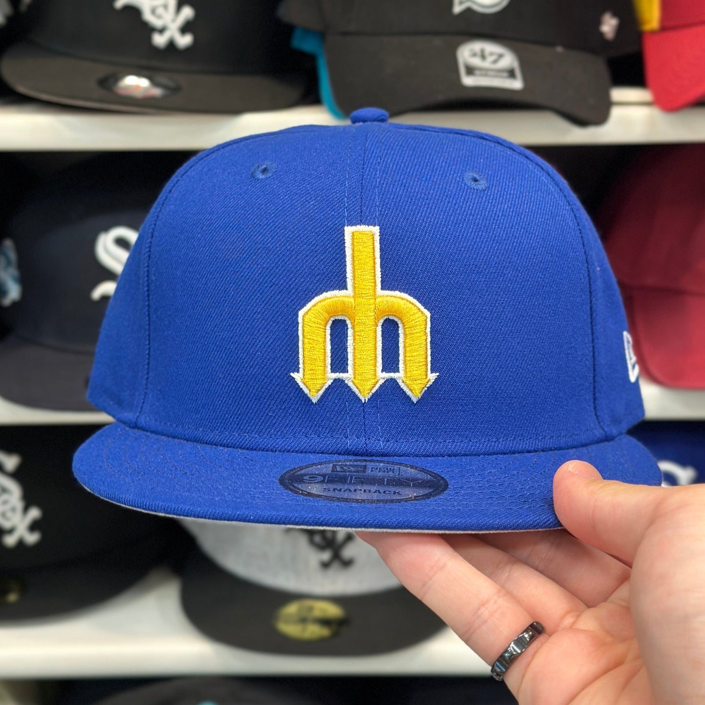New Era 9FIFTY Seattle Mariners MLB Retro Logo Snapback Blue