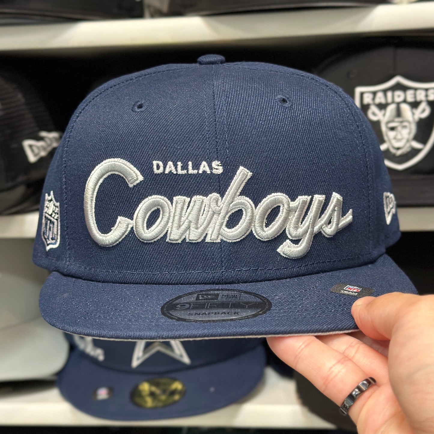 New Era Dallas Cowboys 'Script Logo' Navy/White 9FIFTY Snapback