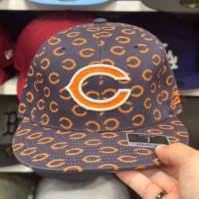 Chicago Bears NFL Fitted Hat | Vintage Reebok | Navy/Orange | Size 7