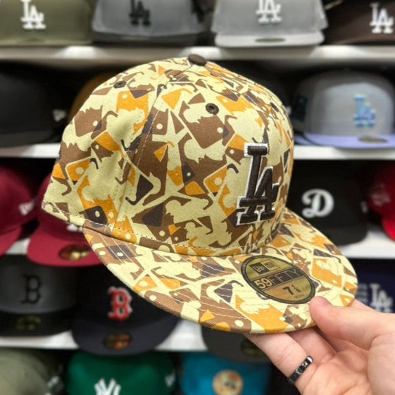 New Era 59FIFTY LA Dodgers MLB Vintage Logo Burst Fitted Cap Beige