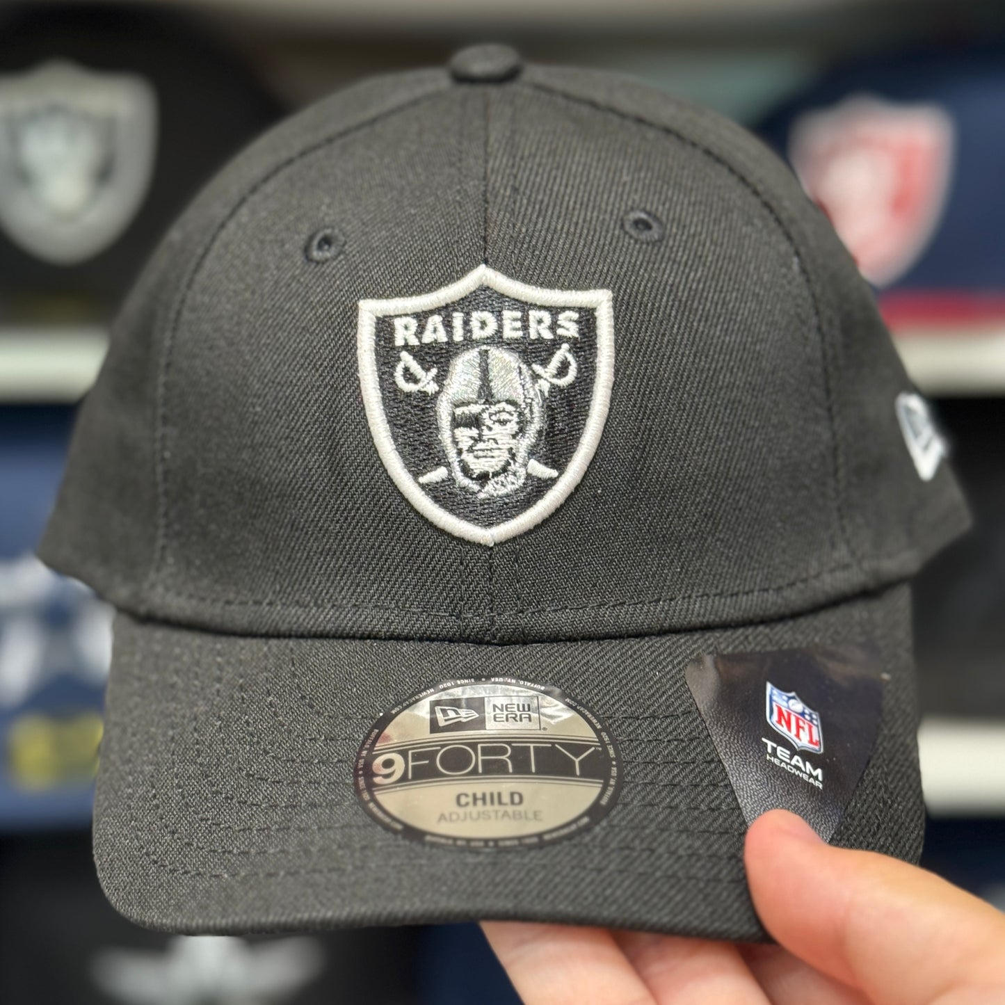 Youth New Era Raiders 9FORTY Ball Cap | Black