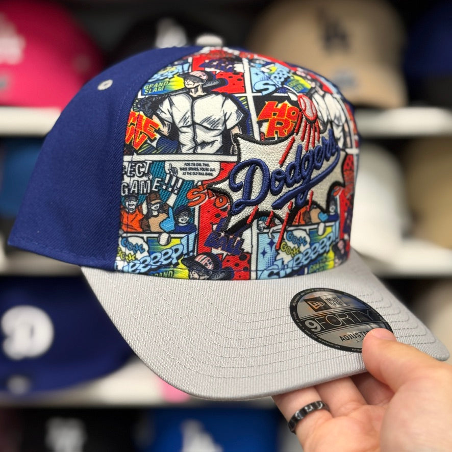 New Era Los Angeles Dodgers 'Diamond Hero Edition' A-Frame 9FORTY Snapback Blue Comic