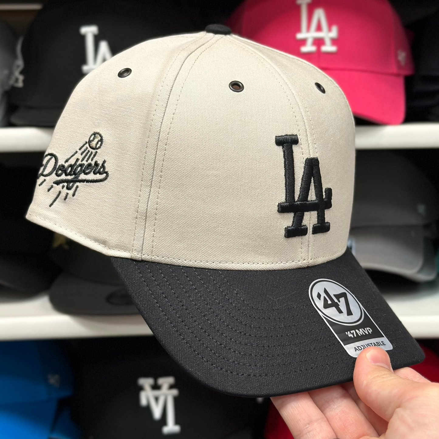 LA Dodgers Ball Cap '47 Brand Creme/Black