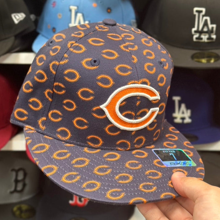 Chicago Bears NFL Fitted Hat | Vintage Reebok | Navy/Orange | Size 7