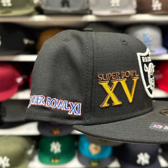 Las Vegas Raiders NFL Super Bowl Patch | New Era 59FIFTY Fitted Hat| Black