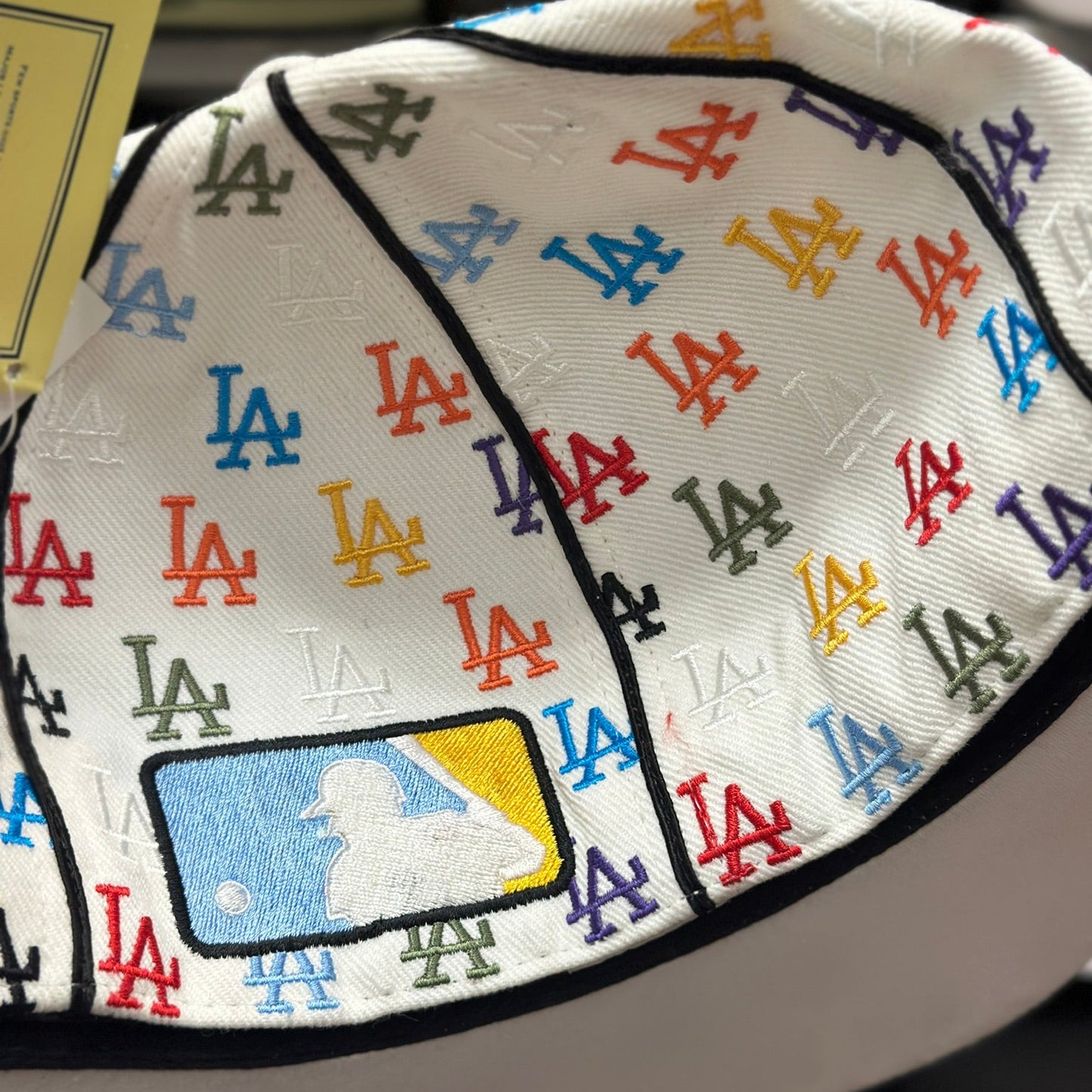 LA Dodgers MLB Fitted Hat | Vintage American Needle Sized Cap | White/Multicolor