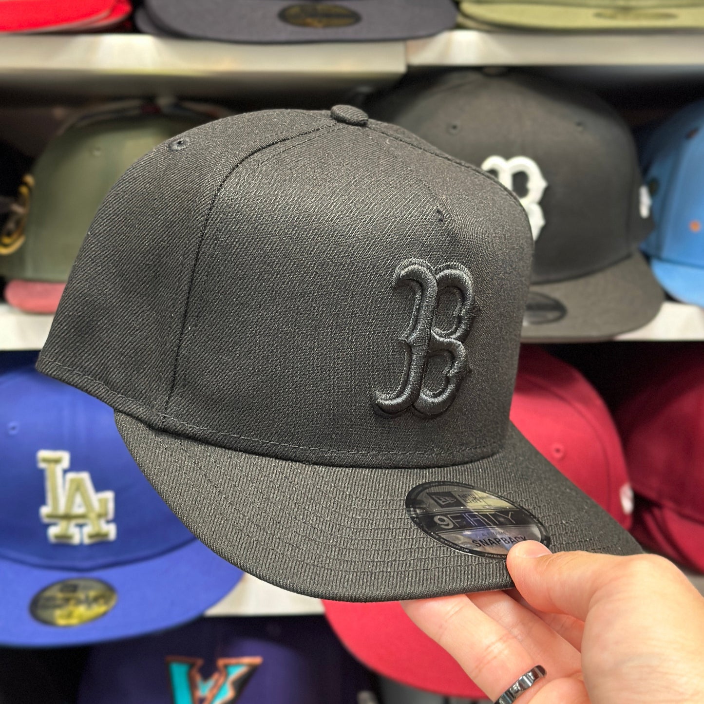 Boston Red Sox MLB A-Frame Cap | New Era 9FIFTY Adjustable Snapback | Black