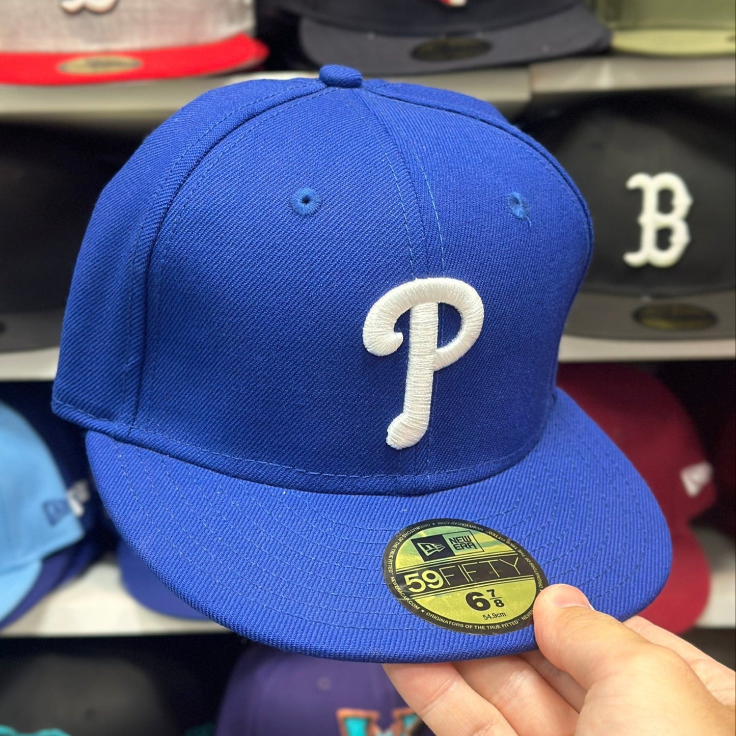 Philadelphia Phillies MLB Vintage Fitted Hat | New Era 59FIFTY Sized Cap | Blue