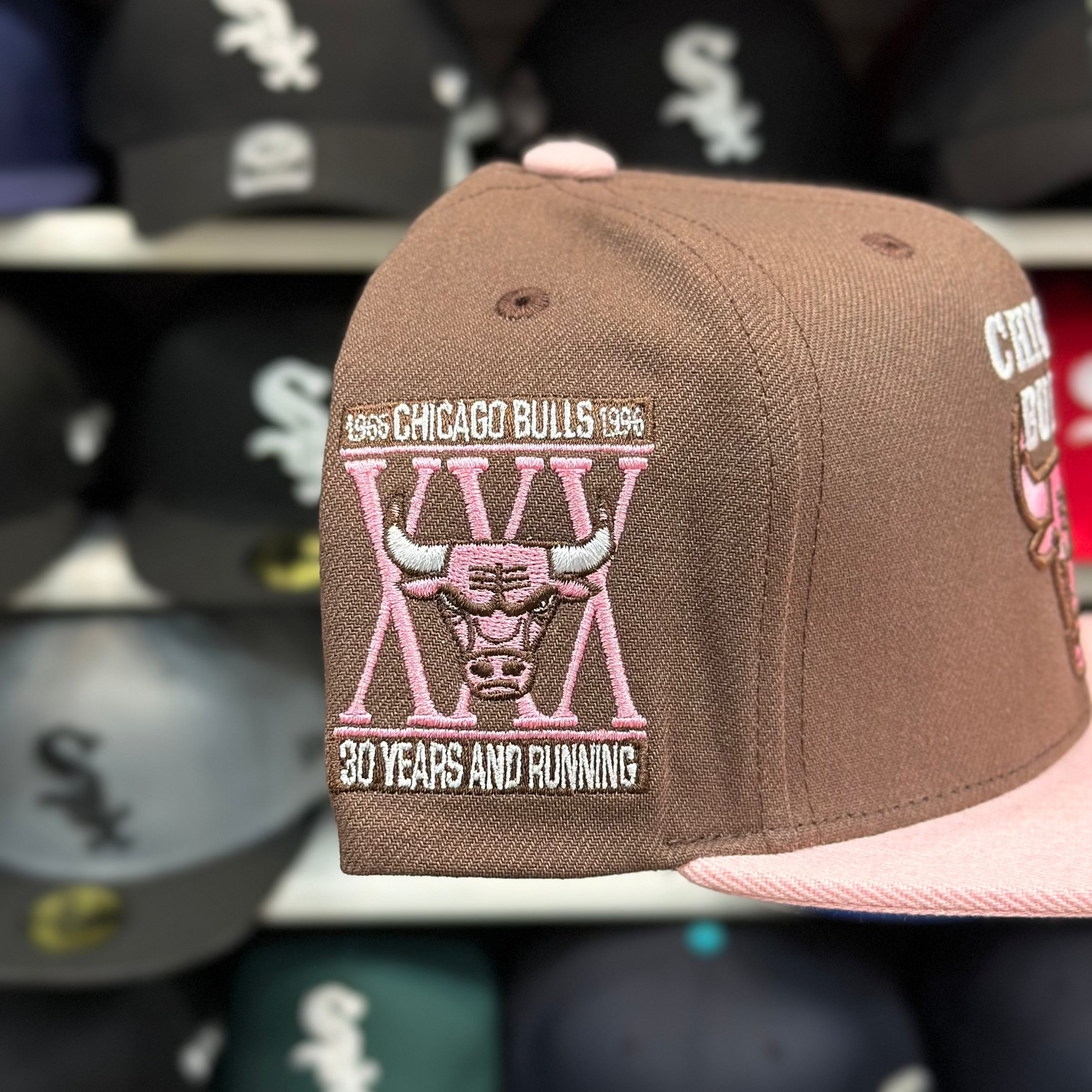 Chicago Bulls '30 Years and Running' Mocha Brown/Pink Mitchell & Ness Snapback