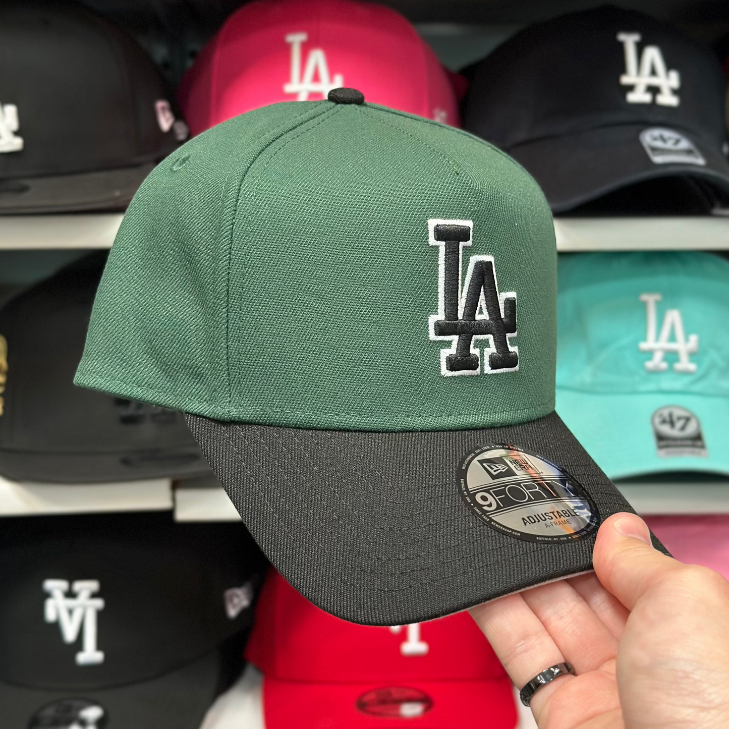 New Era Los Angeles Dodgers Two Tone A-Frame 9FORTY Snapback Green/Black
