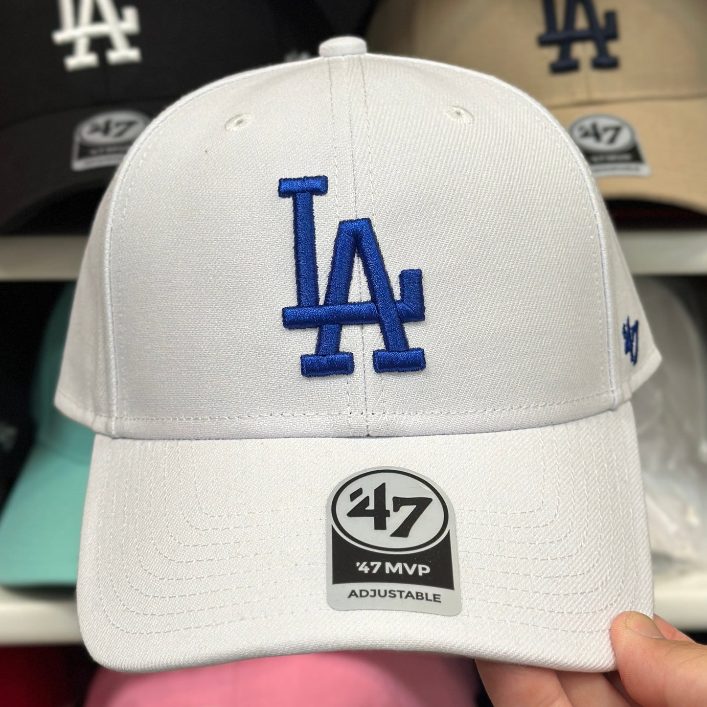 LA Dodgers MLB Ball Cap '47 Brand MVP Adjustable Curve Cap Color Options