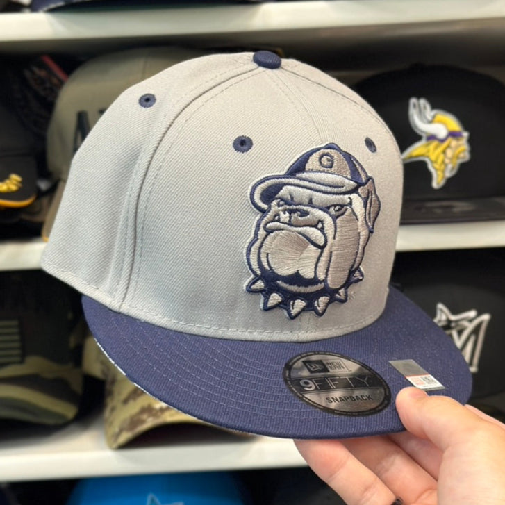 Georgetown Hoyas NCAA Snapback | New Era 9FIFTY Adjustable Snap | Silver/Navy