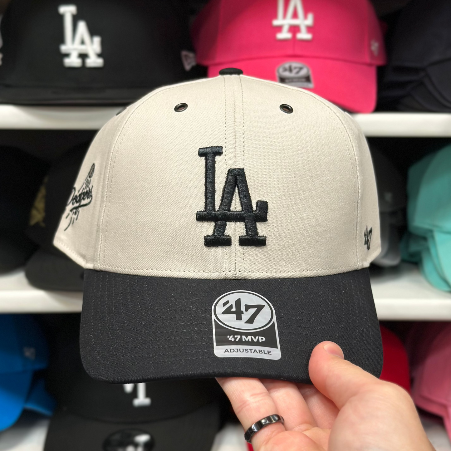 LA Dodgers Ball Cap '47 Brand Creme/Black