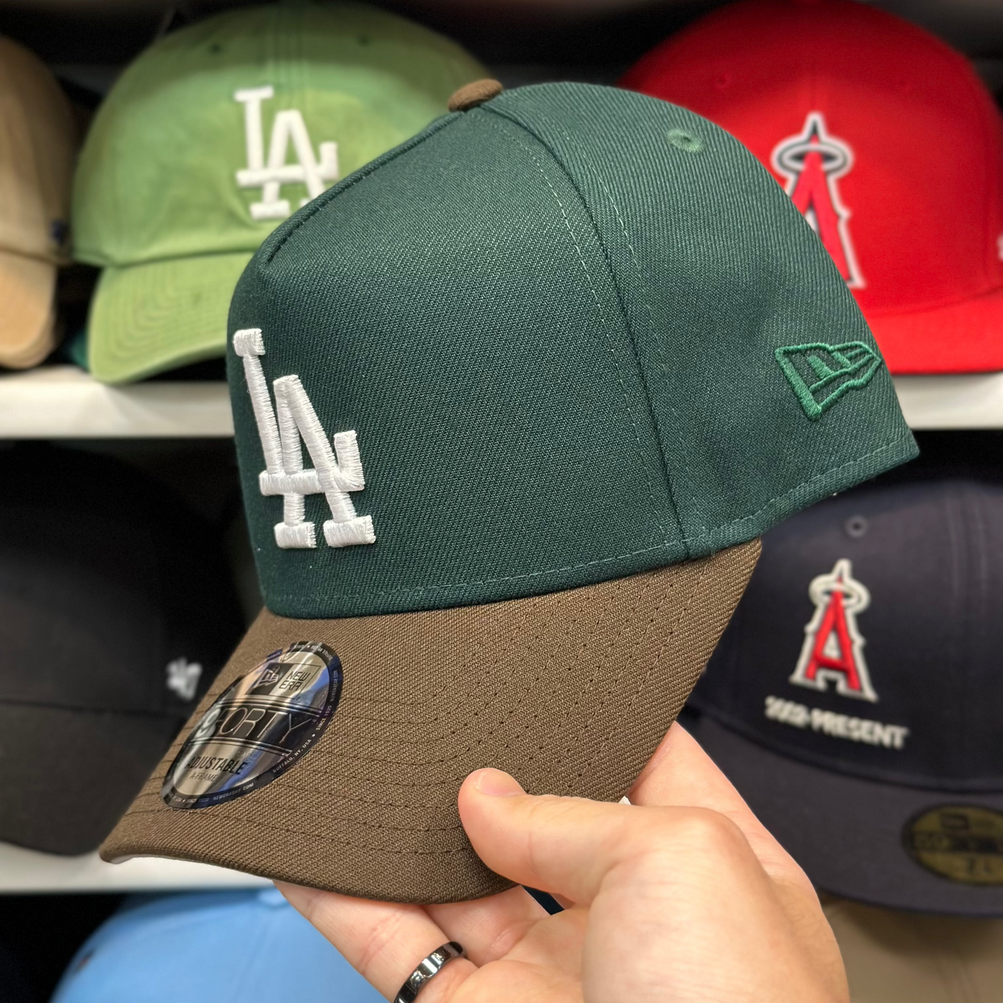 New Era Los Angeles Dodgers Two Tone A-Frame 9FORTY Snapback Green/Brown