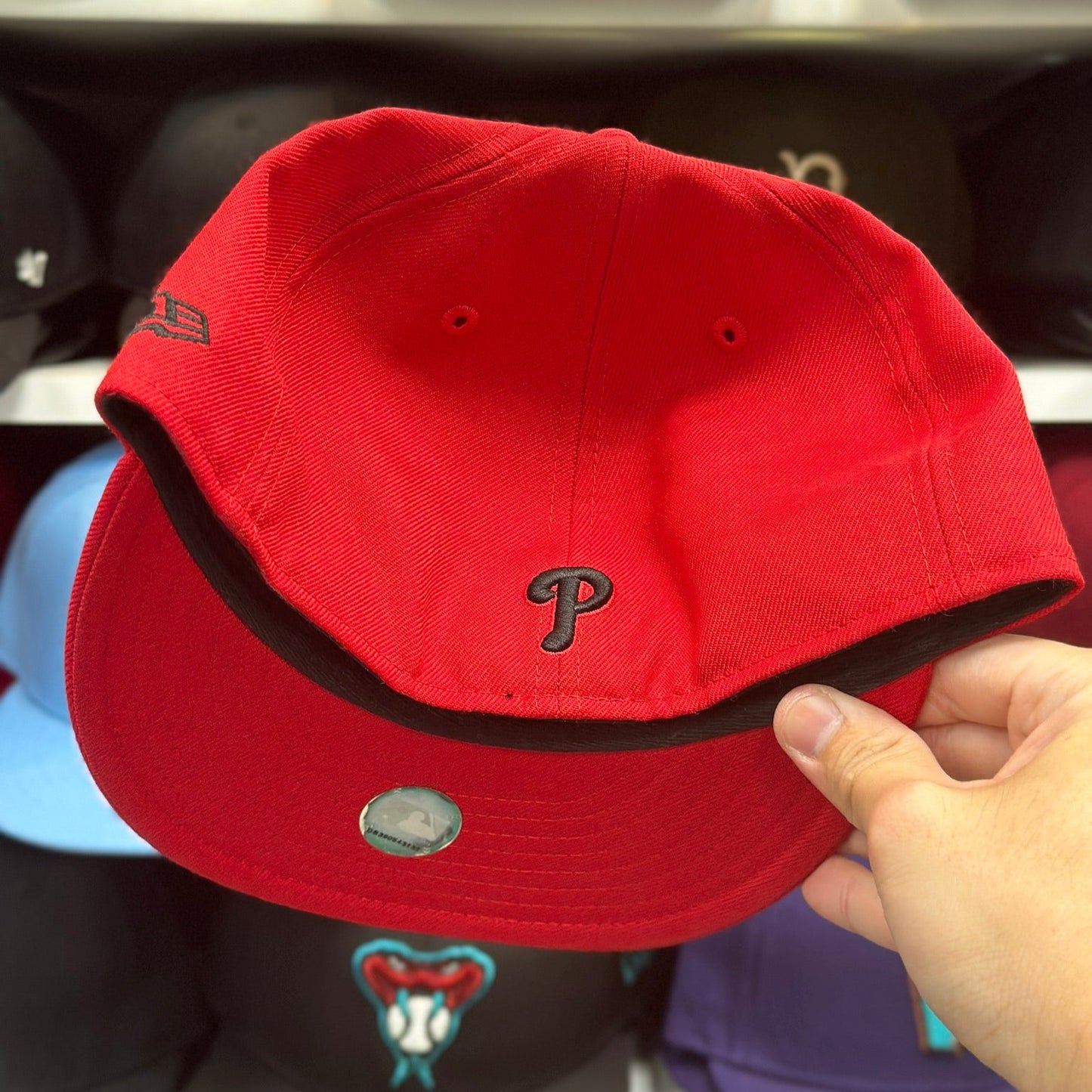 Philadelphia Phillies MLB Vintage MLB Logo | New Era 59FIFTY Fitted Cap | Red