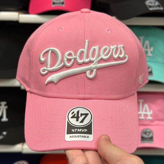 Los Angeles Dodgers 'Script Logo' Pink/White '47 Brand Baseball Cap