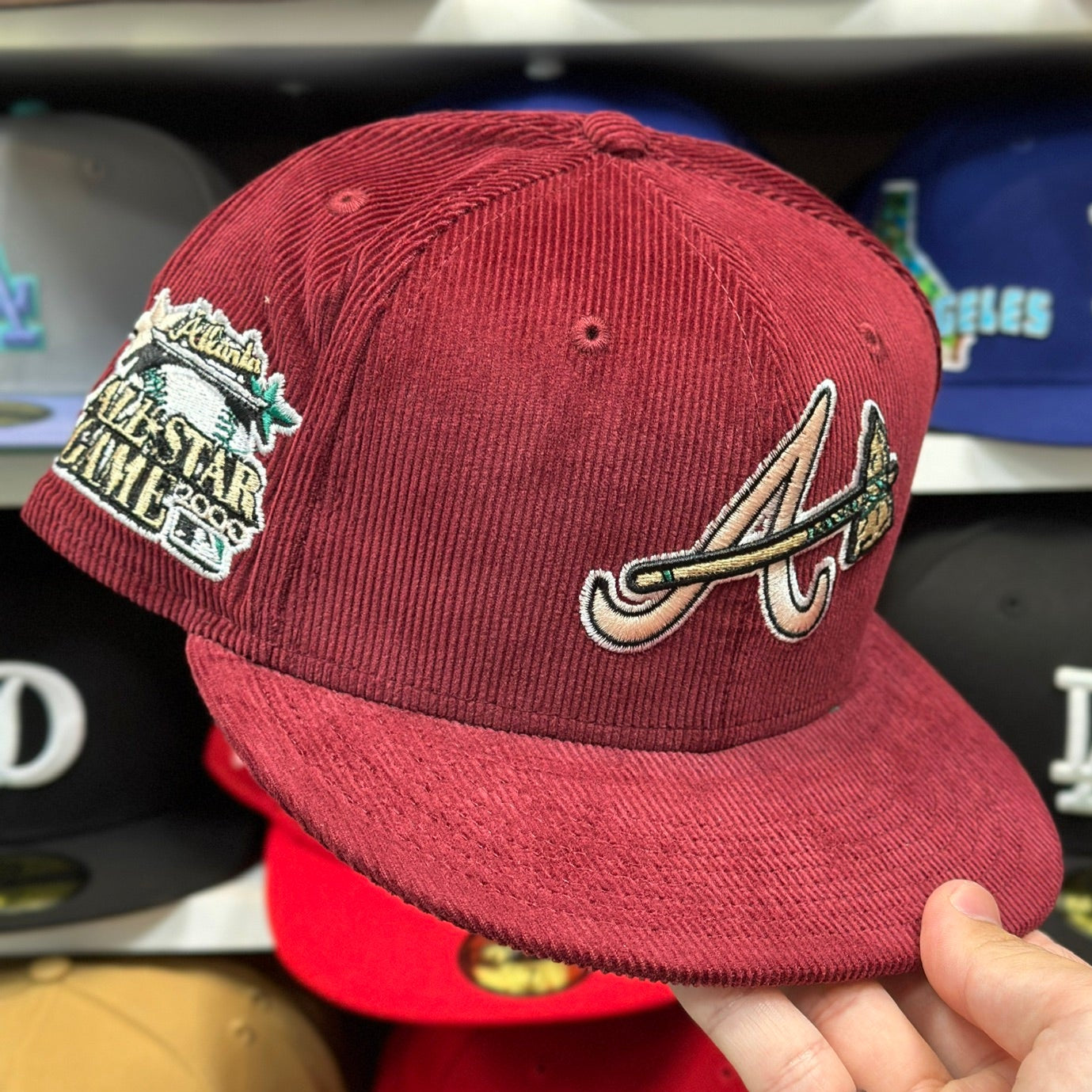 New Era 59FIFTY Atlanta Braves MLB All Star Game Patch Corduroy Fitted Cap Maroon