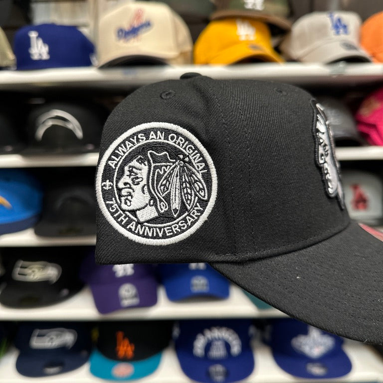 Chicago Blackhawks NHL Snapback | Mitchell & Ness Pro Crown Adjustable Hat | Black