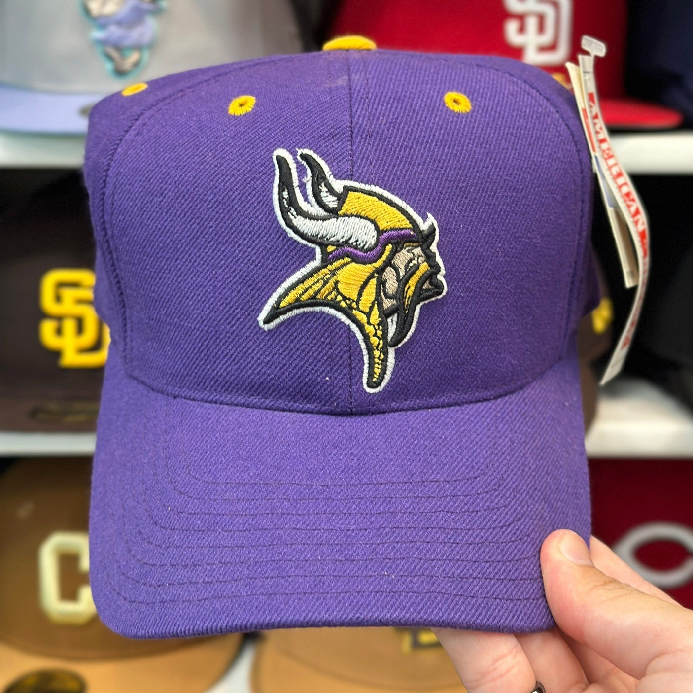 American Needle Vintage Minnesota Vikings NFL Fitted Hat Purple