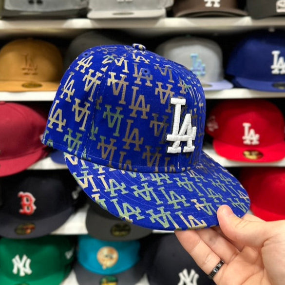 New Era 59FIFTY LA Dodgers MLB Vintage Velvet Camouflage Fitted Cap Blue