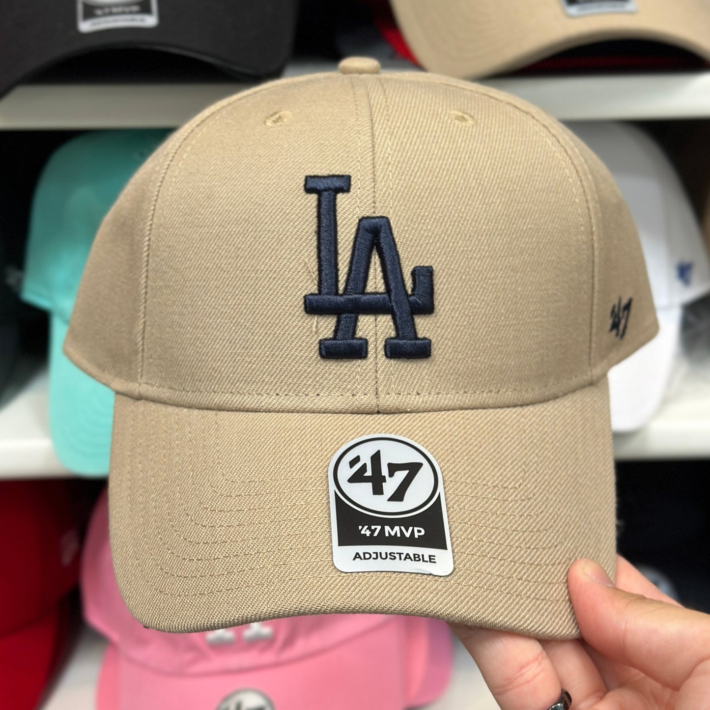 LA Dodgers MLB Ball Cap '47 Brand MVP Adjustable Curve Cap Color Options