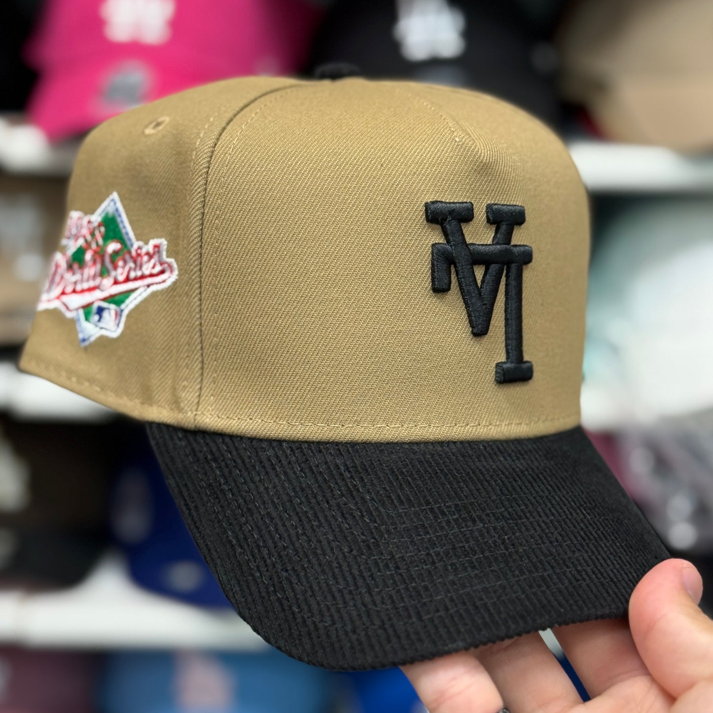 New Era Los Angeles Dodgers Upside Down '1988 World Series' A-Frame 9FORTY Snapback Brown/Black Corduroy