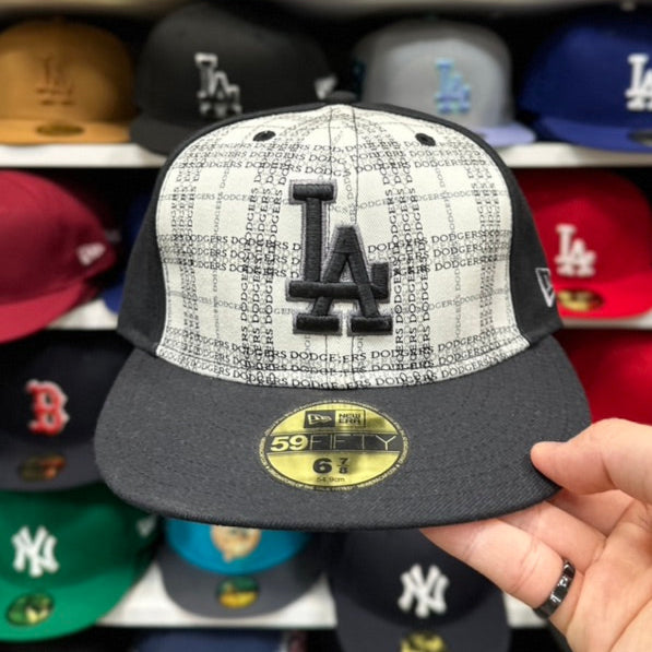 New Era 59FIFTY LA Dodgers MLB Vintage Plaided Fitted Cap White/Black
