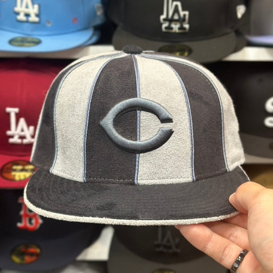 New Era Cincinnati Reds 'Vintage Suede' 59FIFTY Fitted Hat | Black/Gray
