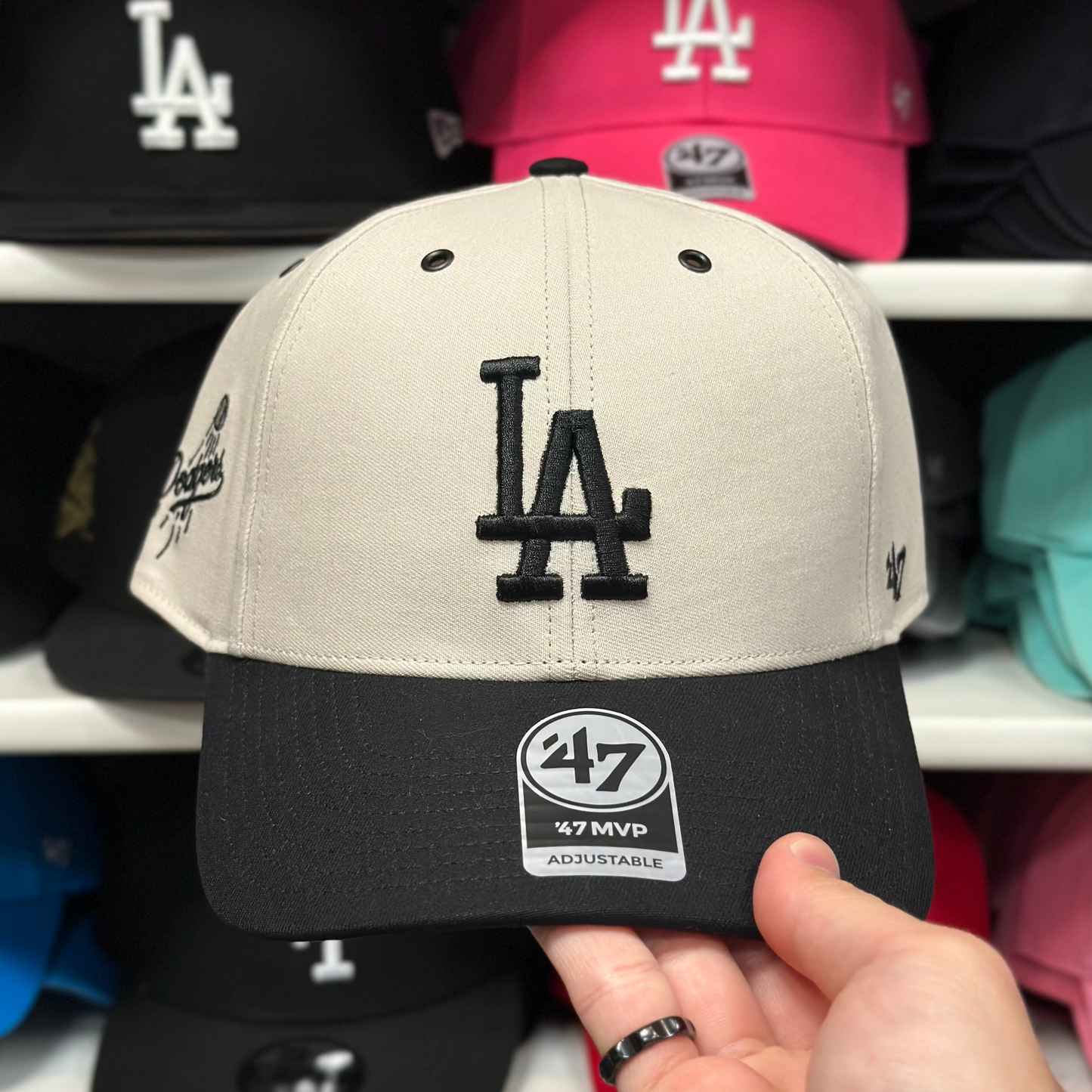 LA Dodgers Ball Cap '47 Brand Creme/Black