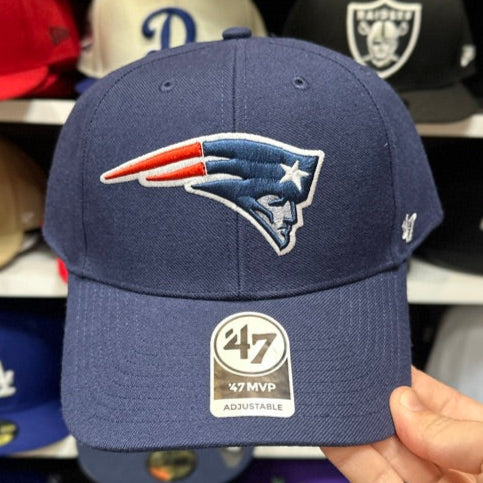 New England Patriots NFL Ball Cap | '47 Brand MVP Adjustable Curve Cap | Navy