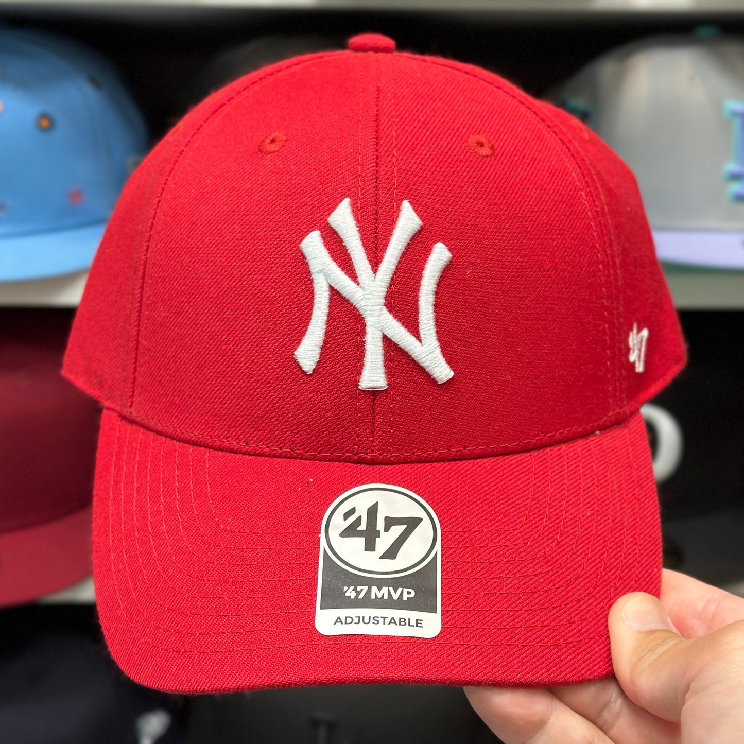 New York Yankees MLB Ball Cap | '47 Brand MVP Adjustable Curve Cap | Color Options