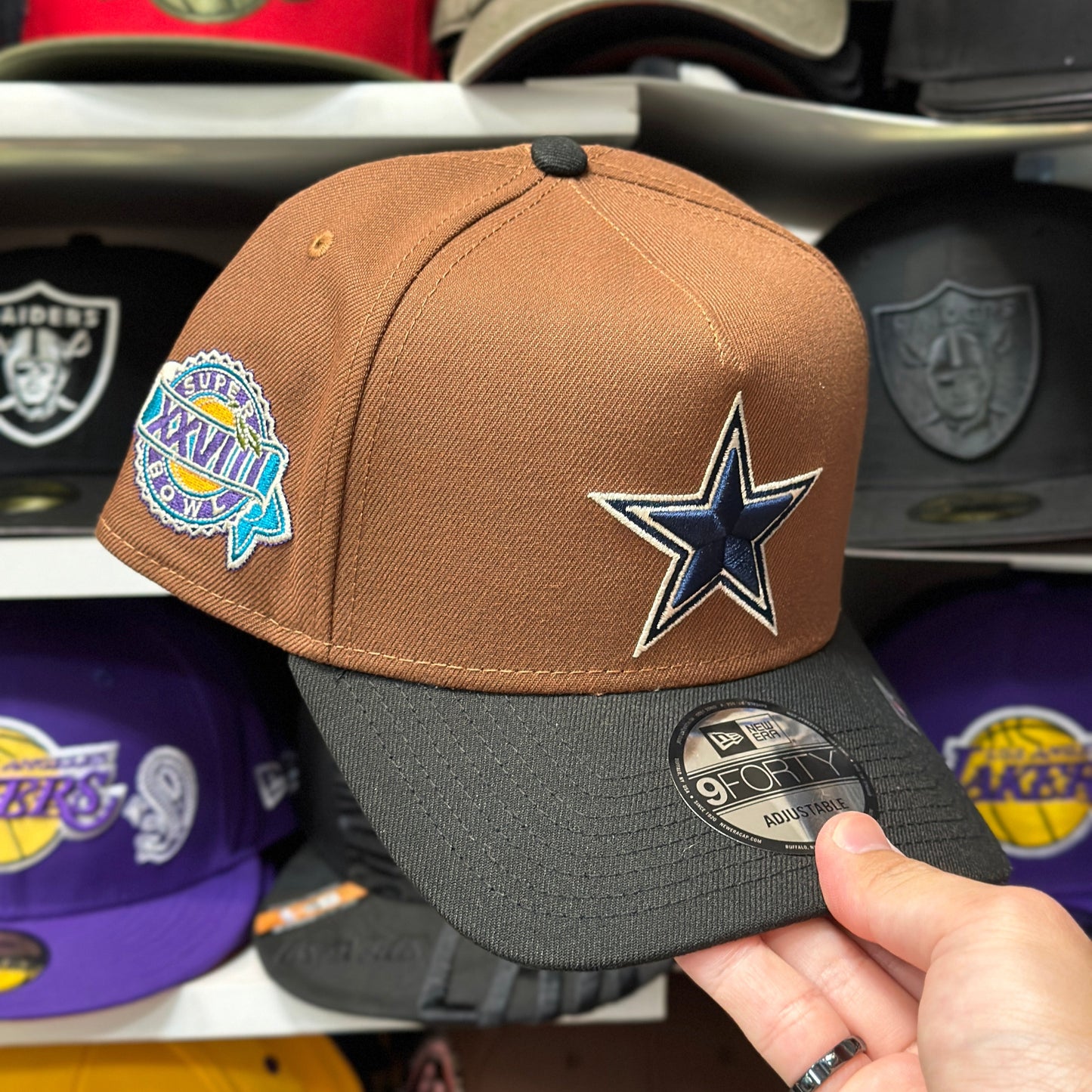 Dallas Cowboys NFL Super Bowl A-Frame Snapback | New Era 9FORTY Adjustable Snap | Brown/Black