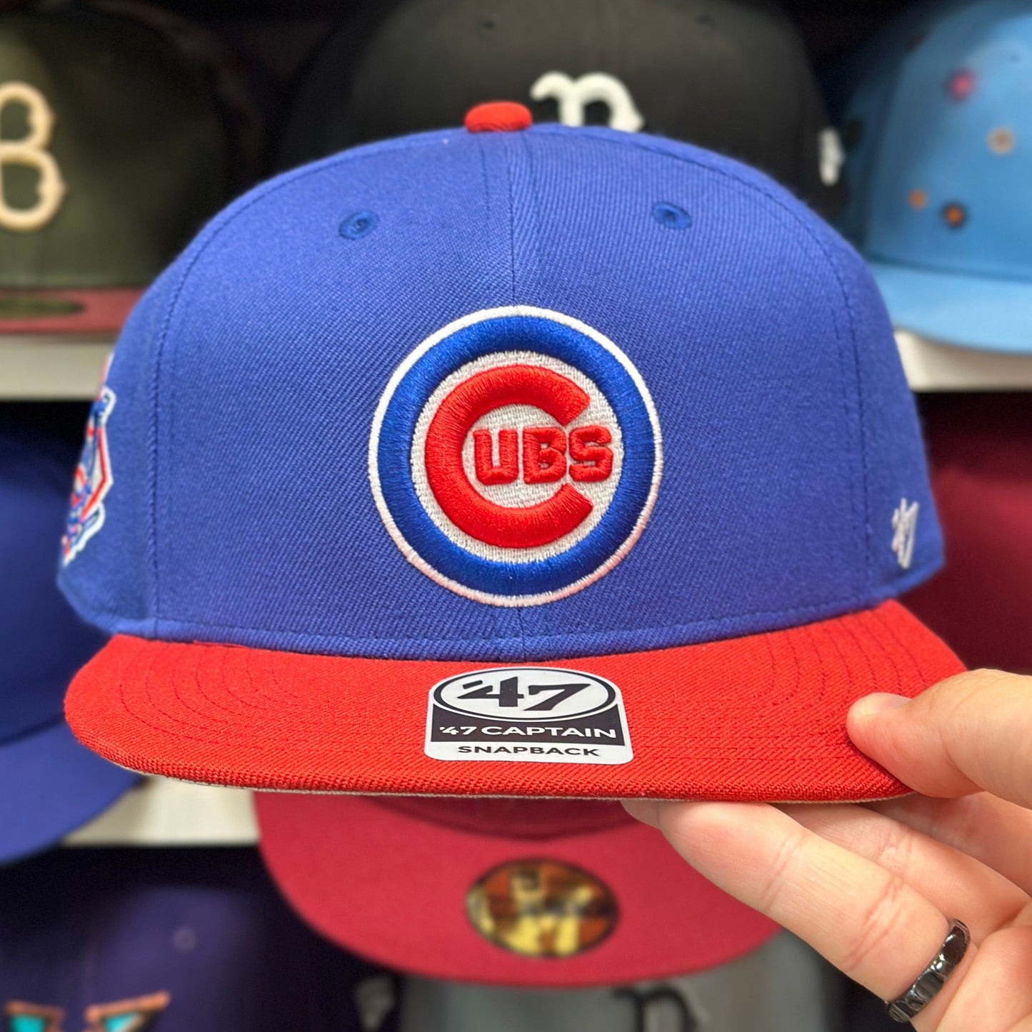 Chicago Cubs MLB National Patch | '47 Brand Captain Snapback | Blue/Red
