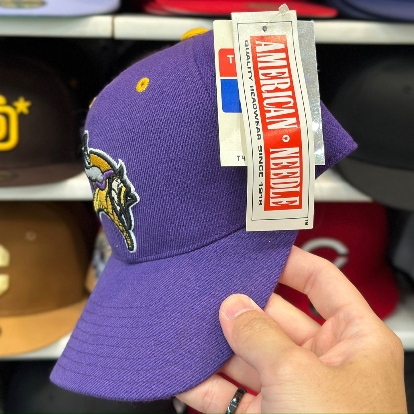 American Needle Vintage Minnesota Vikings NFL Fitted Hat Purple