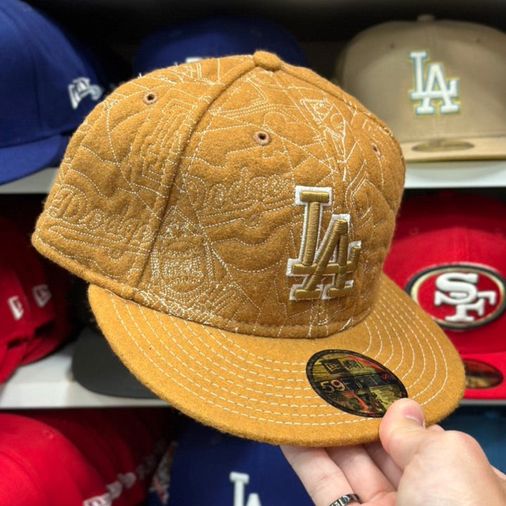 New Era 59FIFTY LA Dodgers MLB Vintage Fabric Fitted Cap Beige