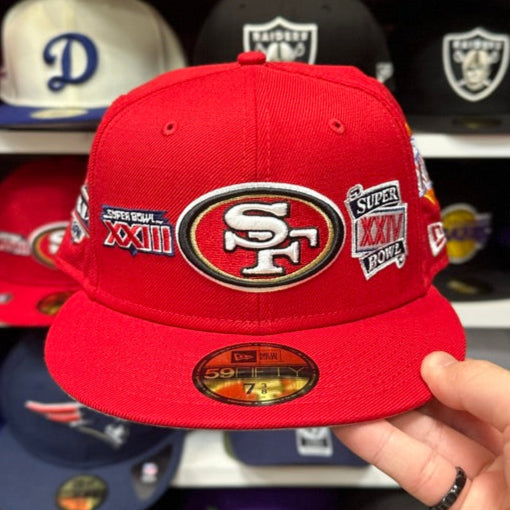 New Era San Francisco 49ers 'Super Bowl Patches' 59FIFTY Fitted Hat | Red