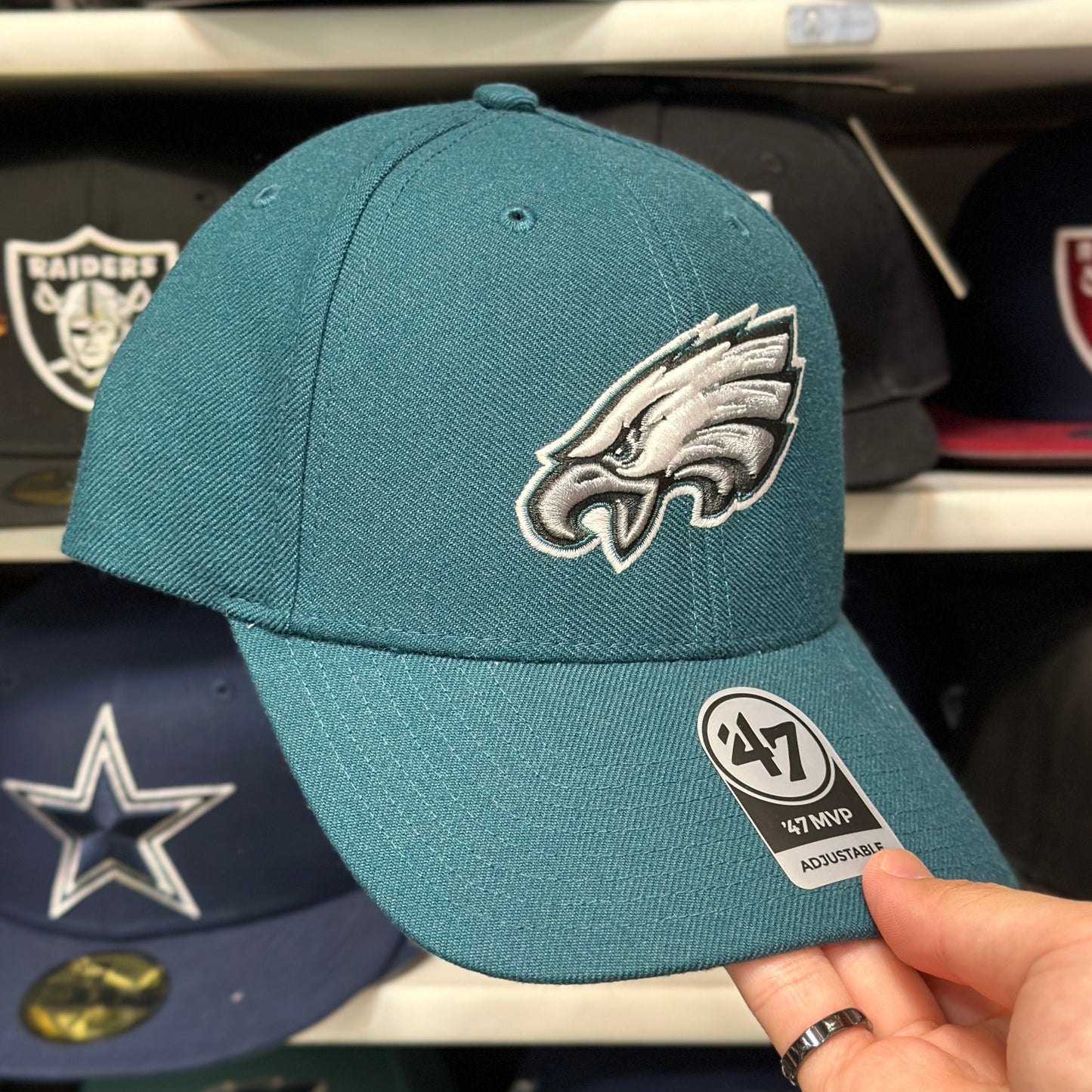 Philadelphia Eagles NFL Ball Cap | '47 Brand MVP Adjustable Curve Cap | Green