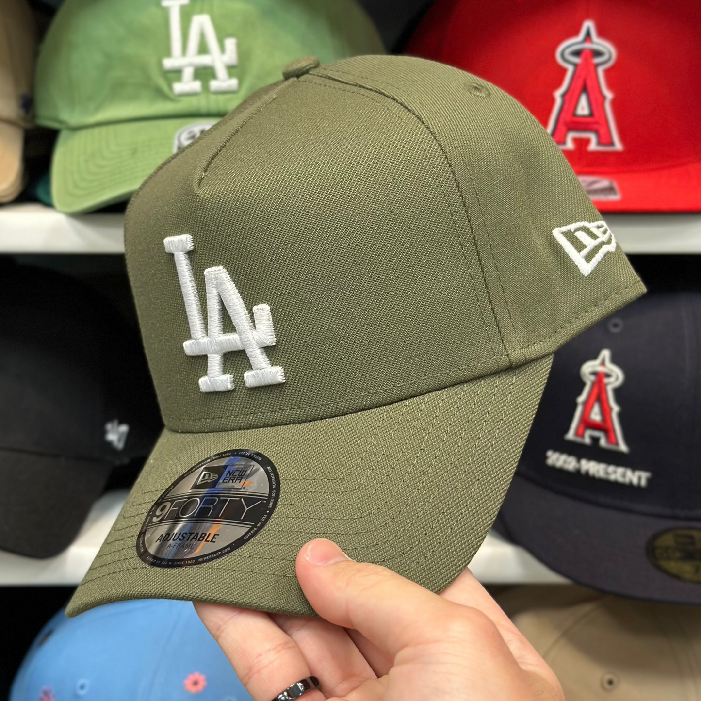 New Era Los Angeles Dodgers A-Frame 9FORTY Snapback Olive Green