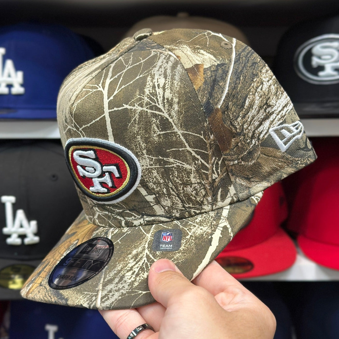 New Era San Francisco 49ers A-Frame 9FIFTY Snapback Real Tree Camouflage