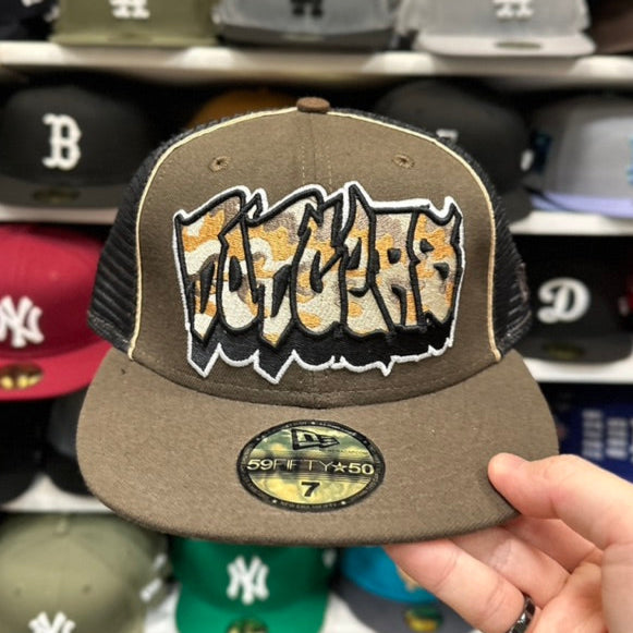 New Era 59FIFTY LA Dodgers MLB Vintage Graffiti Trucker Fitted Cap Brown