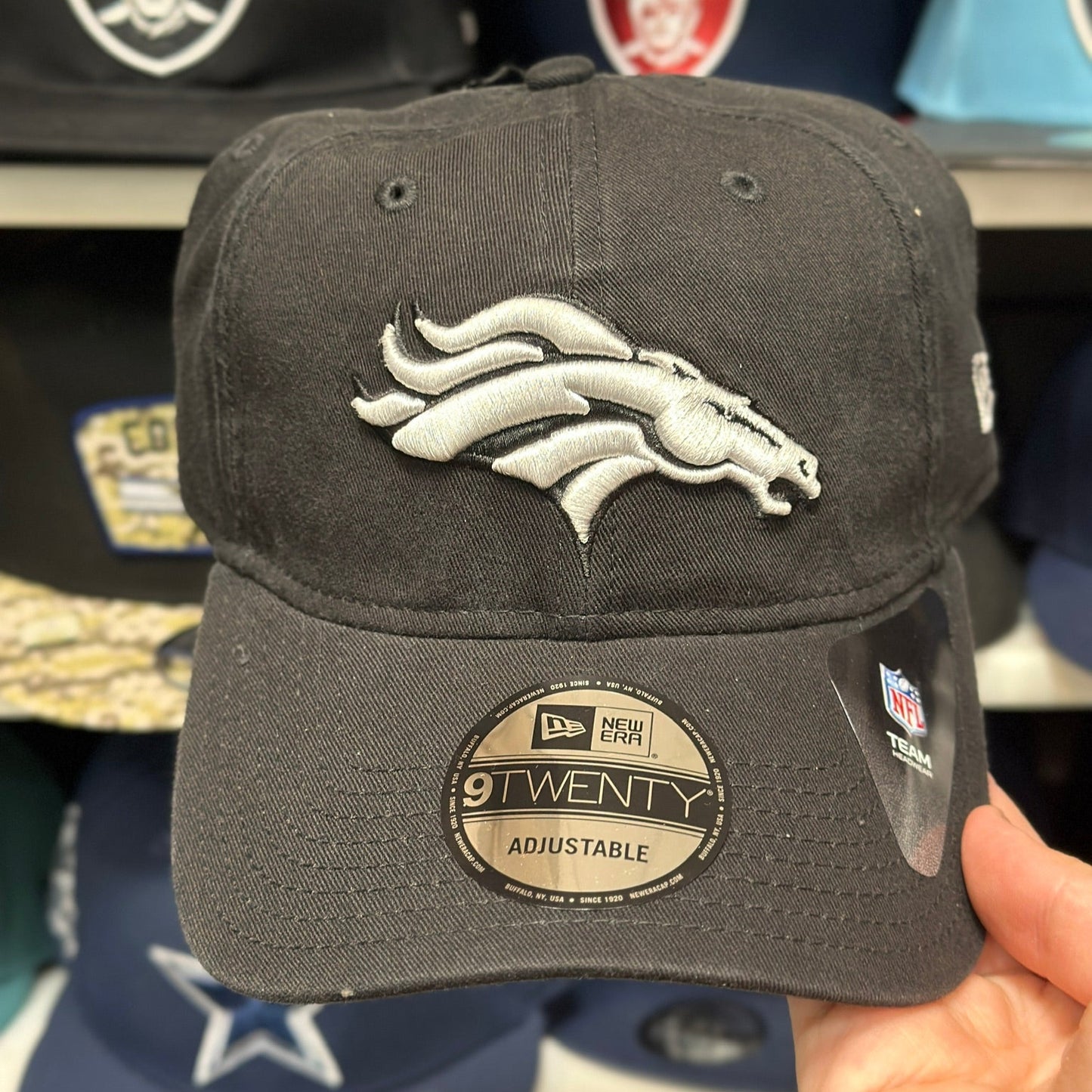 Denver Broncos NFL Ball Cap | New Era 9TWENTY Strap-back | Black