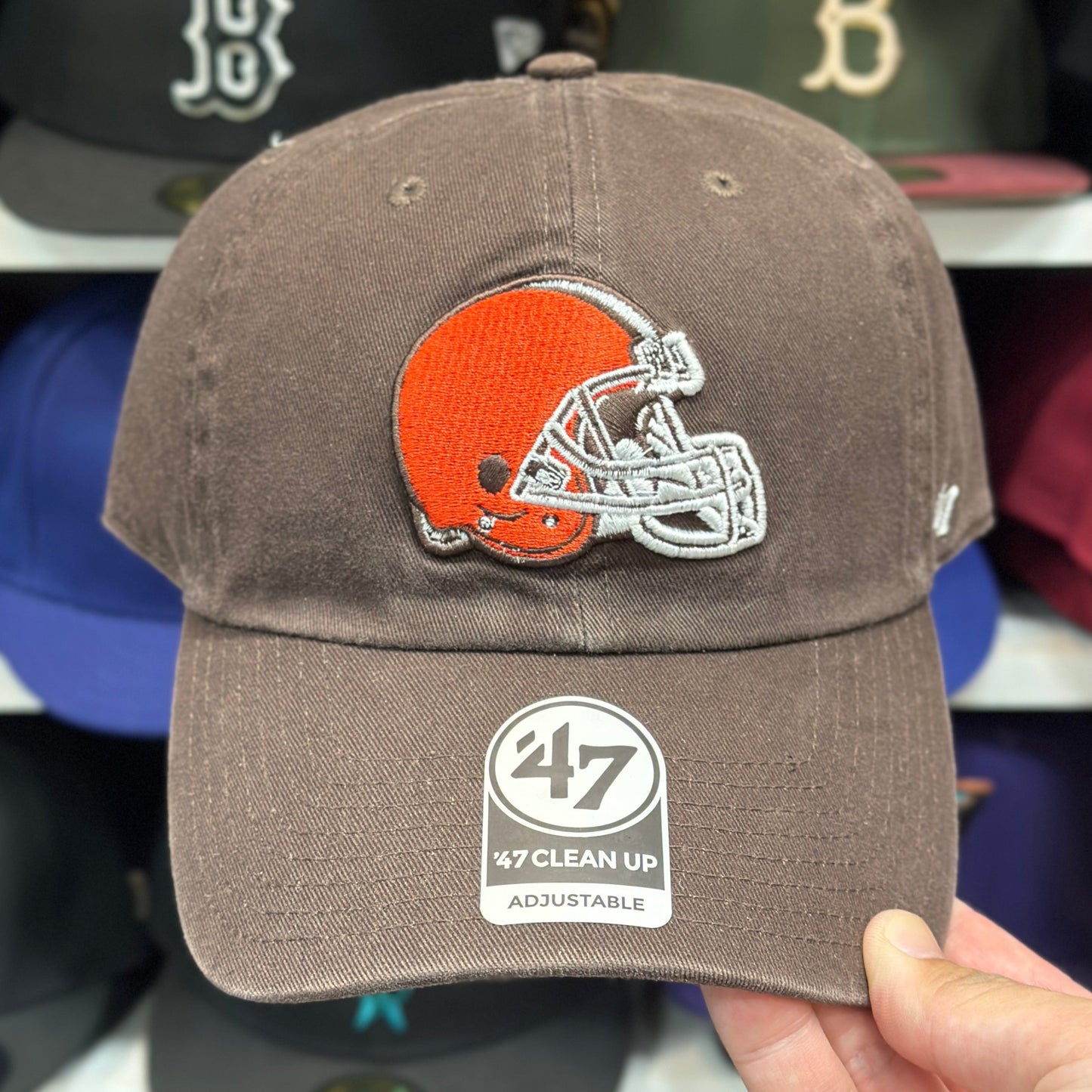 Cleveland Browns NFL Dad Cap | '47 Brand Clean Up Adjustable Curve Hat | Brown