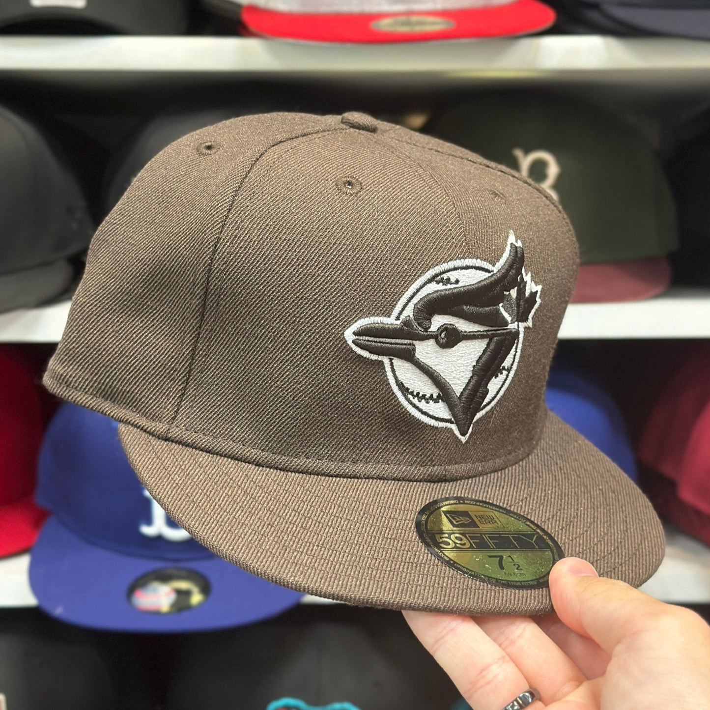 Toronto Blue Jays MLB Fitted Hat | New Era 59FIFTY Sized Cap | Brown | Size 7 5/8