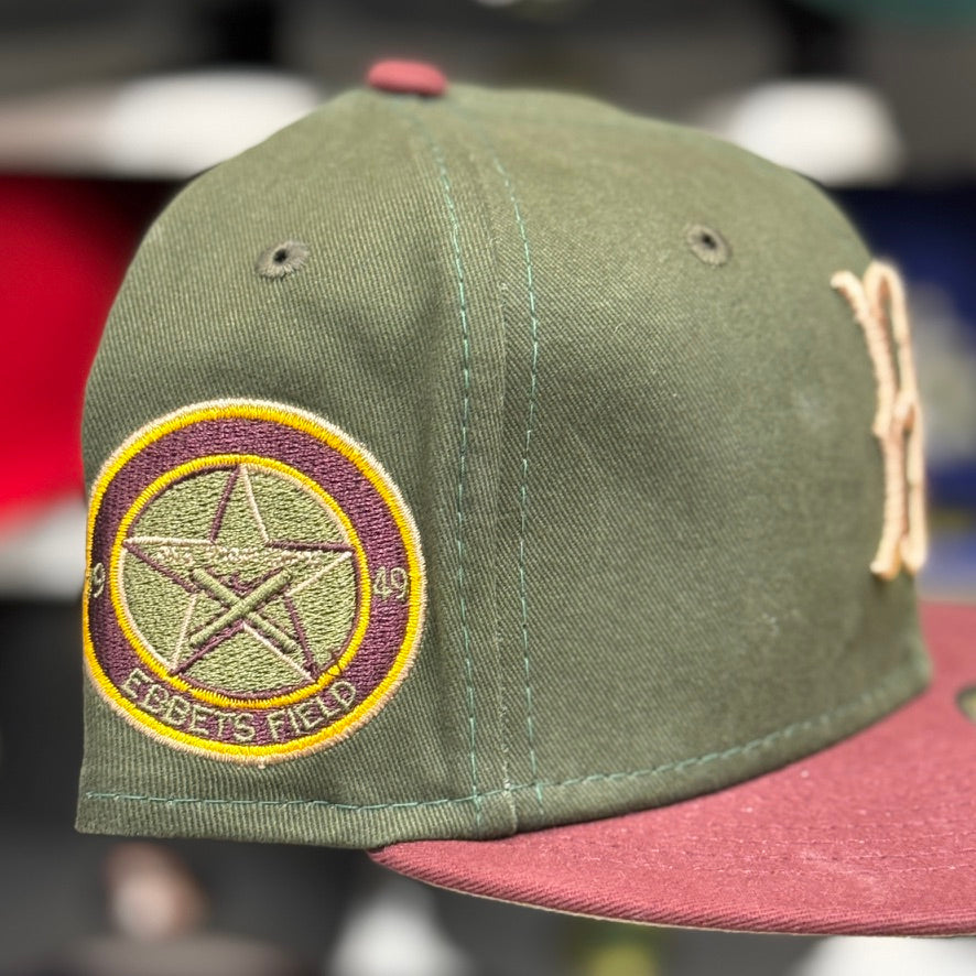 New Era Brooklyn Dodgers 'Ebbets Field' 59FIFTY Fitted Hat | Maroon/Olive