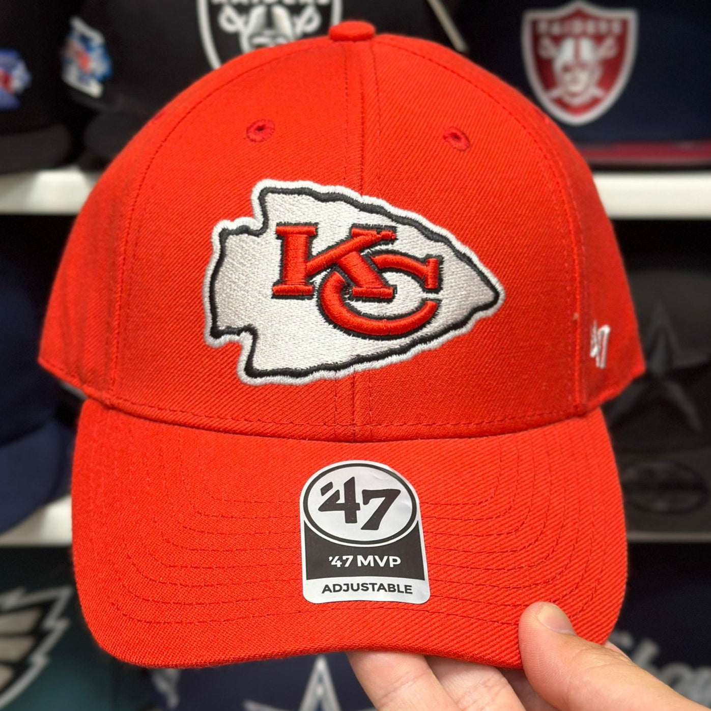 Kansas City Chiefs NFL Ball Cap | '47 Brand MVP Adjustable Curve Cap | Color Options