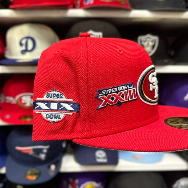 San Francisco 49ers NFL Super Bowl Patches | New Era 59FIFTY Fitted Cap | Red