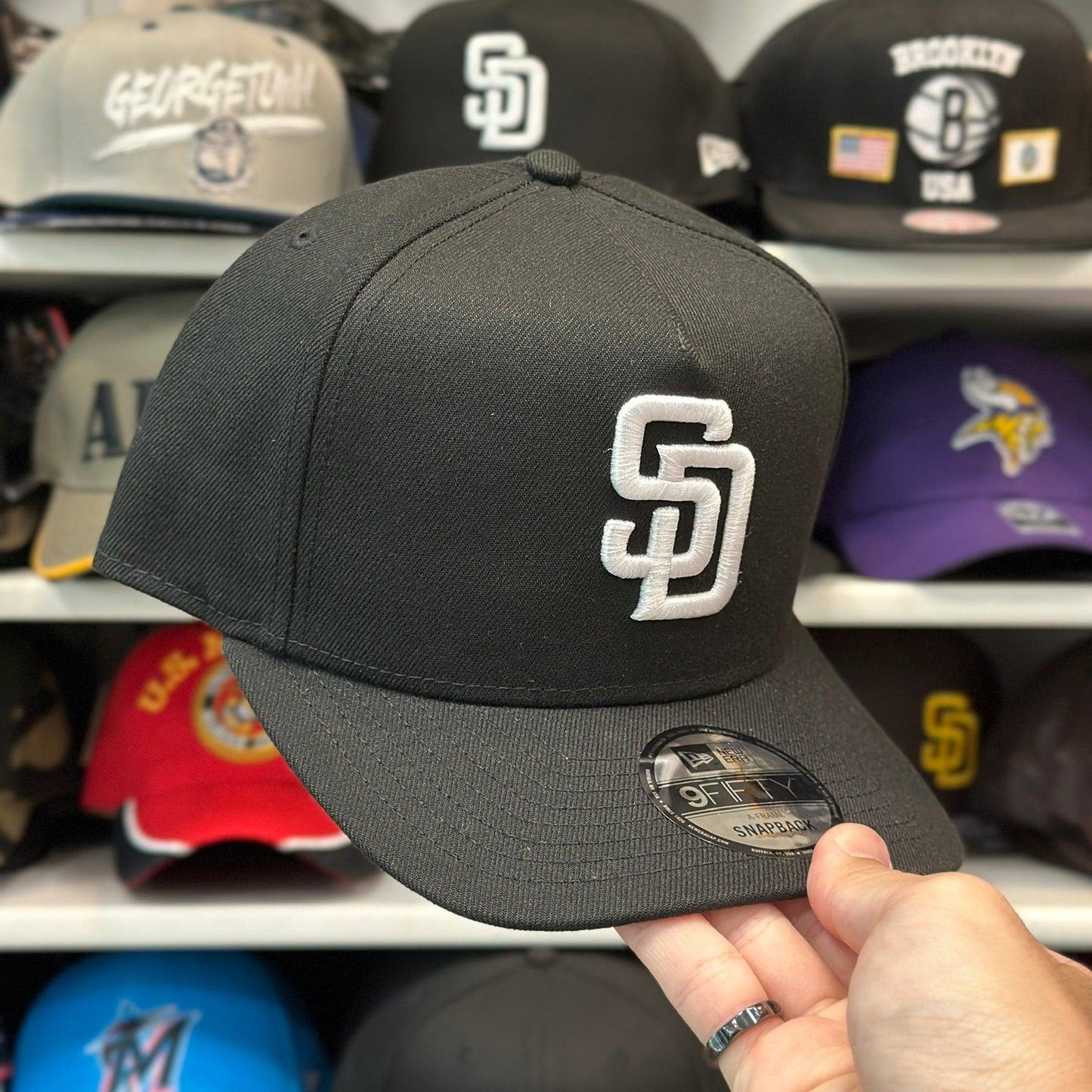New Era San Diego Padres A-Frame Black/White 9FIFTY Snapback