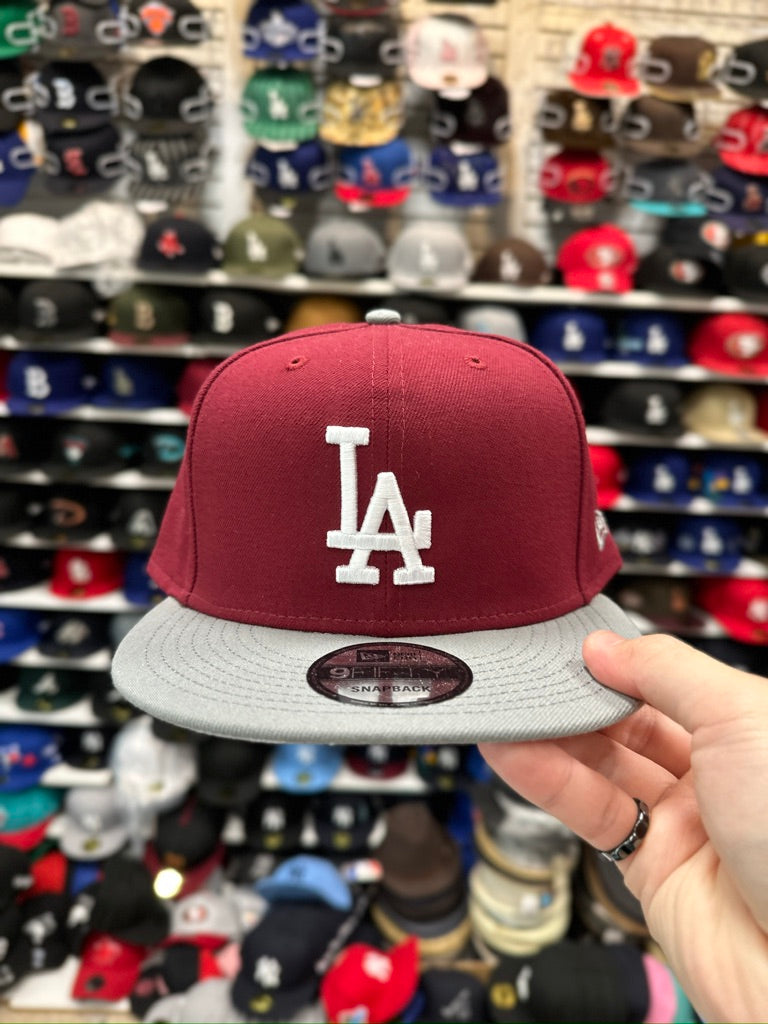 LA Dodgers MLB Snapback New Era 9FIFTY Adjustable Snap Maroon Silver