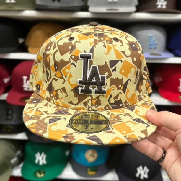 New Era 59FIFTY LA Dodgers MLB Vintage Logo Burst Fitted Cap Beige