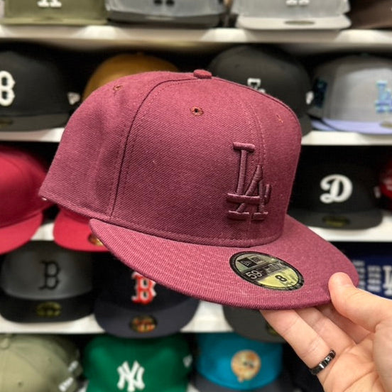 New Era 59FIFTY LA Dodgers MLB Vintage Fitted Cap Sized Hat Maroon